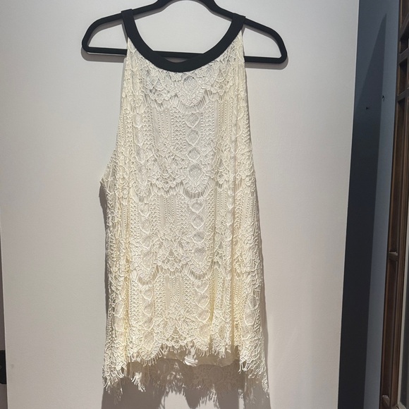 Alfani Cream Lace Sleeveless Top - Picture 1 of 5